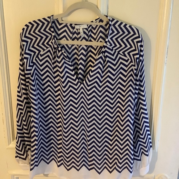 Joie Tops - Joie Silk Shirt Blue/White Sz M